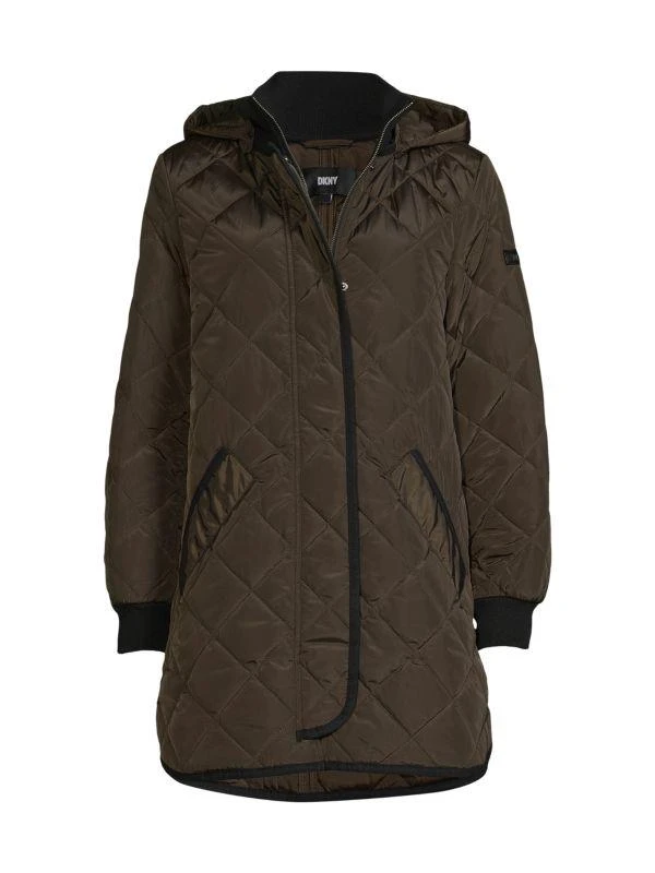 商品DKNY|Hooded Quilted Coat,价格¥558,第4张图片详细描述