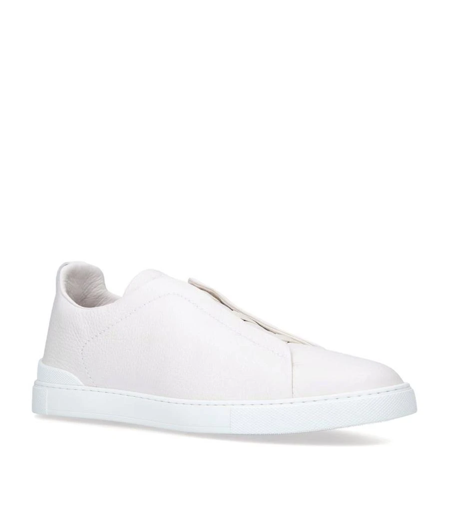 商品Zegna|Leather Triple Stitch Sneakers,价格¥9563,第1张图片