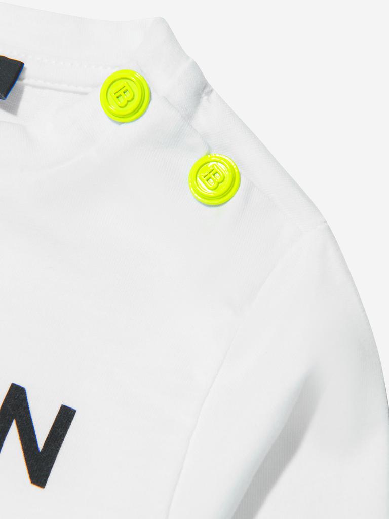 Balmain White Baby Long Sleeve Logo T-Shirt商品第2张图片规格展示