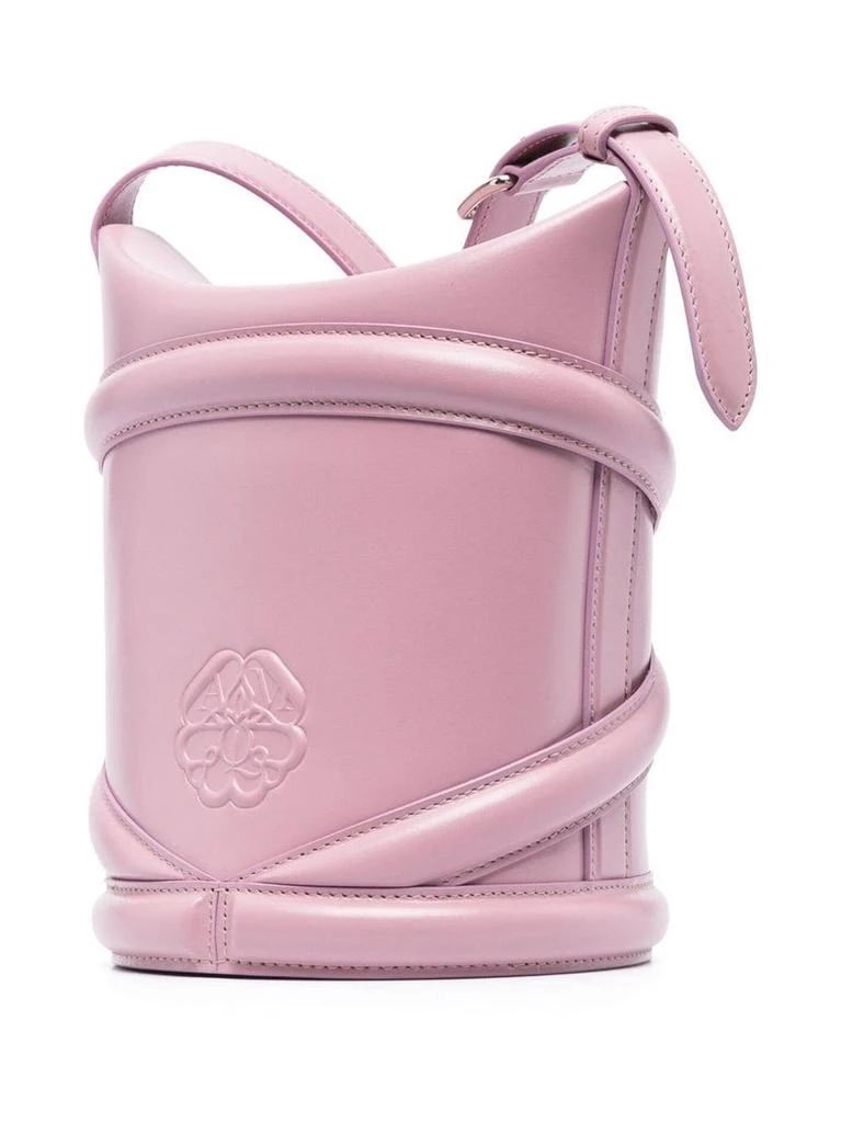 商品Alexander McQueen|ALEXANDER MCQUEEN - The Curve Leather Bucket Bag,价格¥9679,第3张图片详细描述