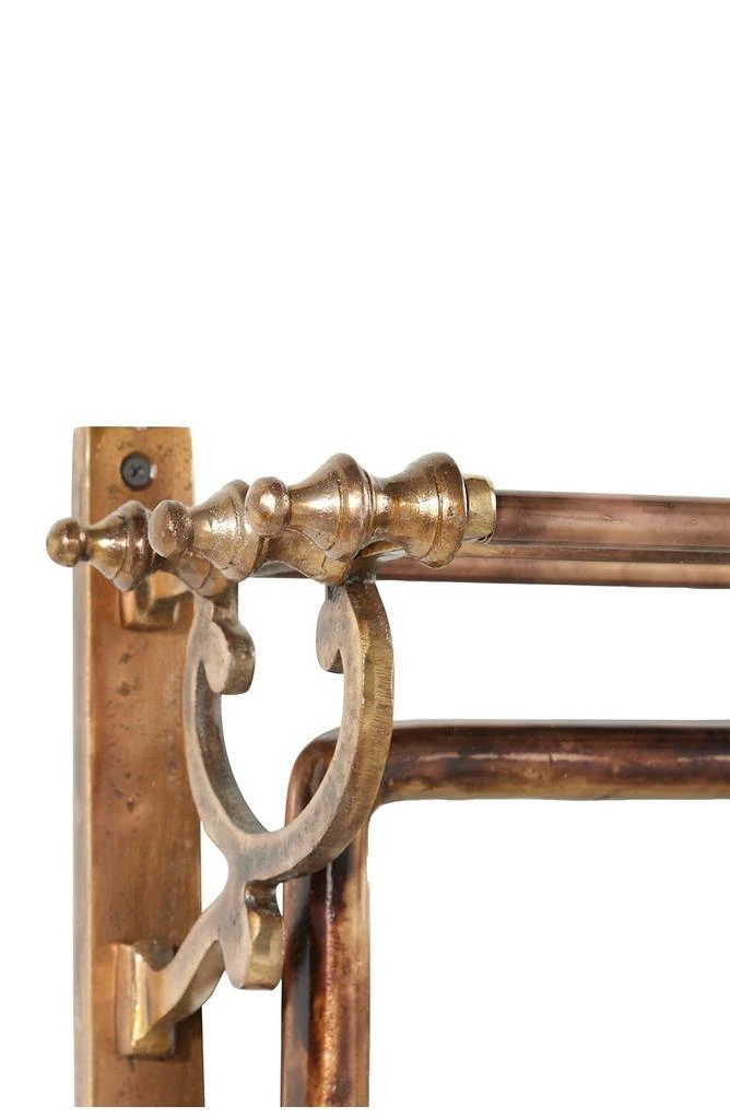 商品WILLOW ROW|Brown Bathroom Wall Rack with Hooks & Rectangular Mirror,价格¥995,第3张图片详细描述