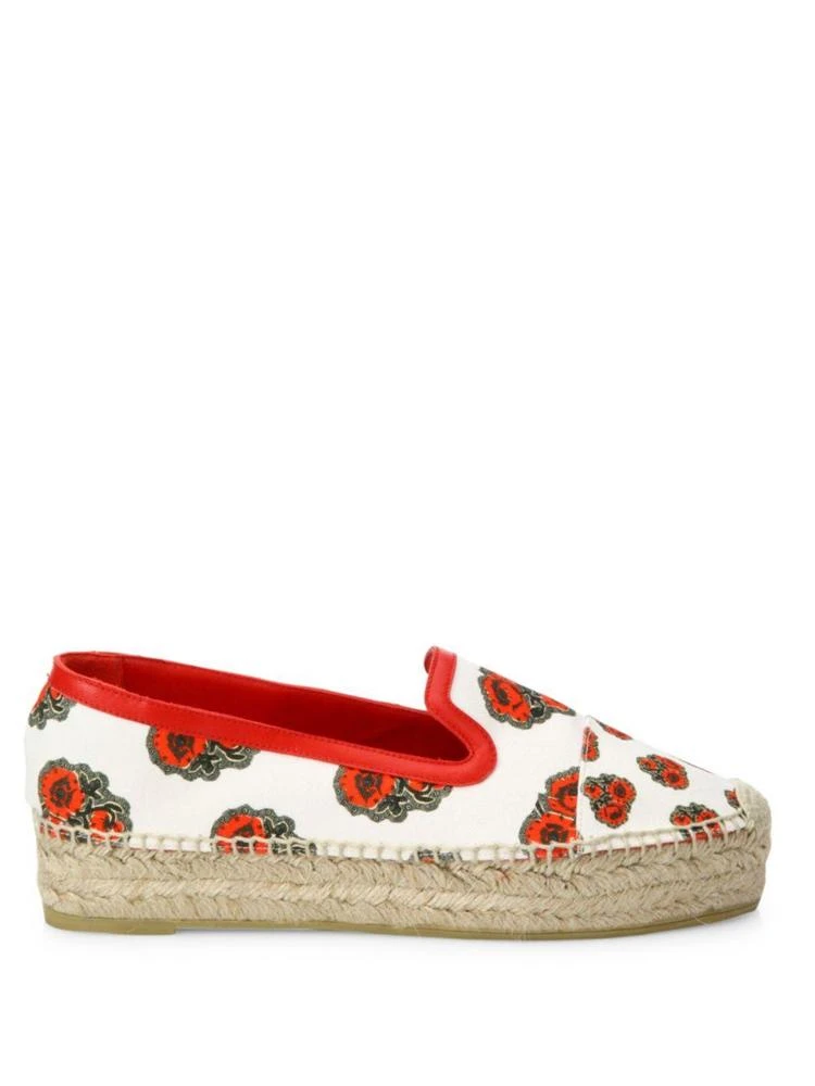 商品Alexander McQueen|Floral-Print Canvas Platform Espadrille Flats,价格¥1439,第5张图片详细描述