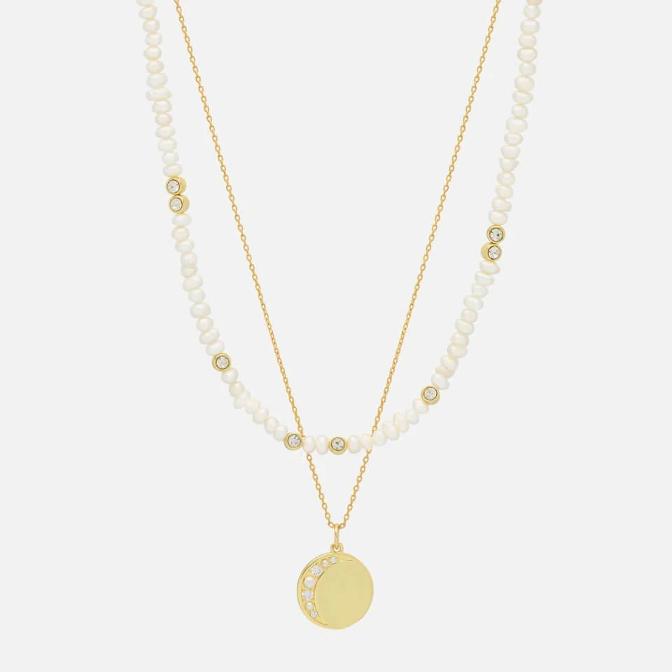 商品ESTELLA BARTLETT|Estella Bartlett Moonz Glass Pearl Gold-Tone Double Chain Necklace,价格¥349,第1张图片