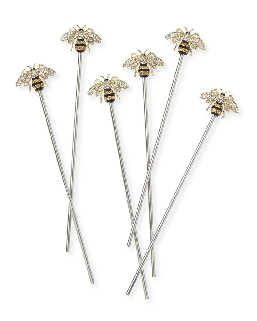 商品Joanna Buchanan|Stripey Bee Swizzle Sticks, Set of 6,价格¥570,第1张图片