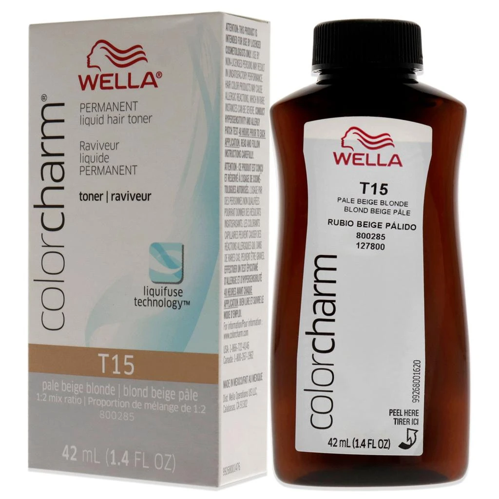 商品Wella|Color Charm Permanent Toner - T15 Pale Beige Blonde by  for Unisex - 1.4 oz Hair color,价格¥122,第4张图片详细描述