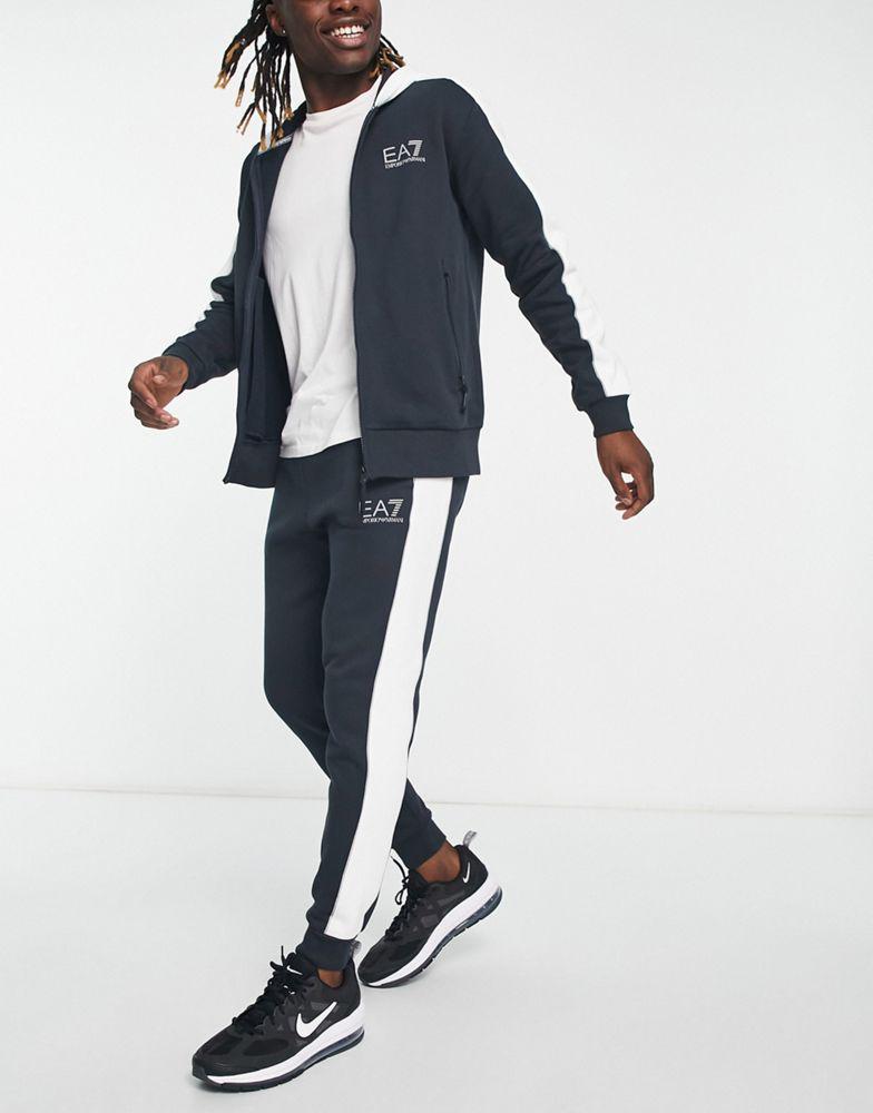 Armani EA7 side stripe track joggers in navy商品第1张图片规格展示