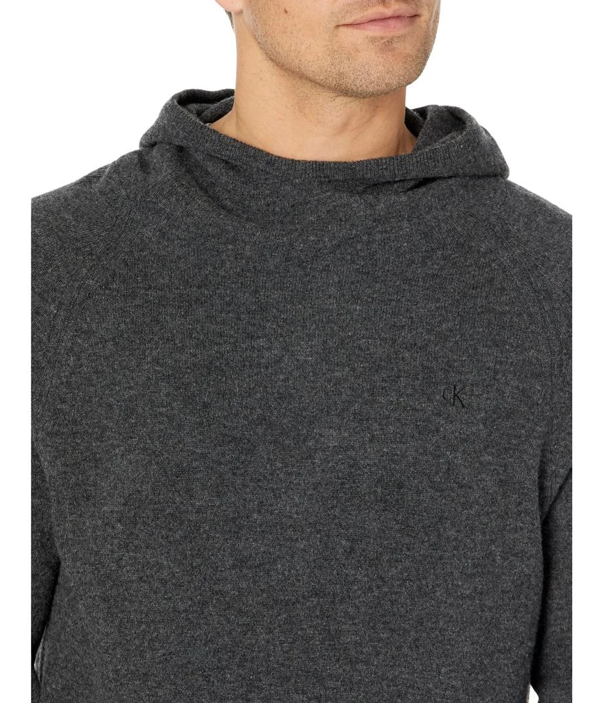 商品Calvin Klein|Long Sleeve Relaxed Solid Merino Hoodie 12GG Sweater,价格¥485,第3张图片详细描述