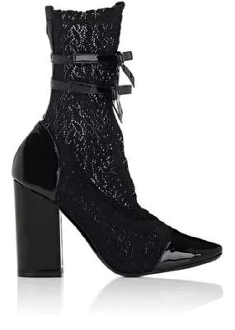 商品PHILOSOPHY di LORENZO SERAFINI|Patent Leather & Lace Ankle Boots,价格¥3266,第1张图片