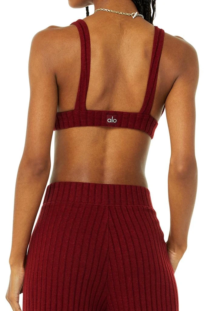 商品Alo|Ribbed Take Comfort Bra - Cranberry,价格¥387,第4张图片详细描述