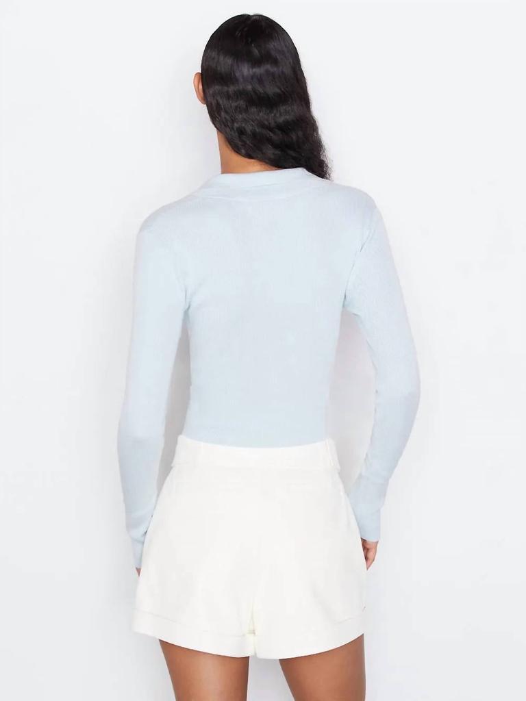 商品FRAME|Shrunken Polo Sweater in Cloud Blue,价格¥1606,第7张图片详细描述