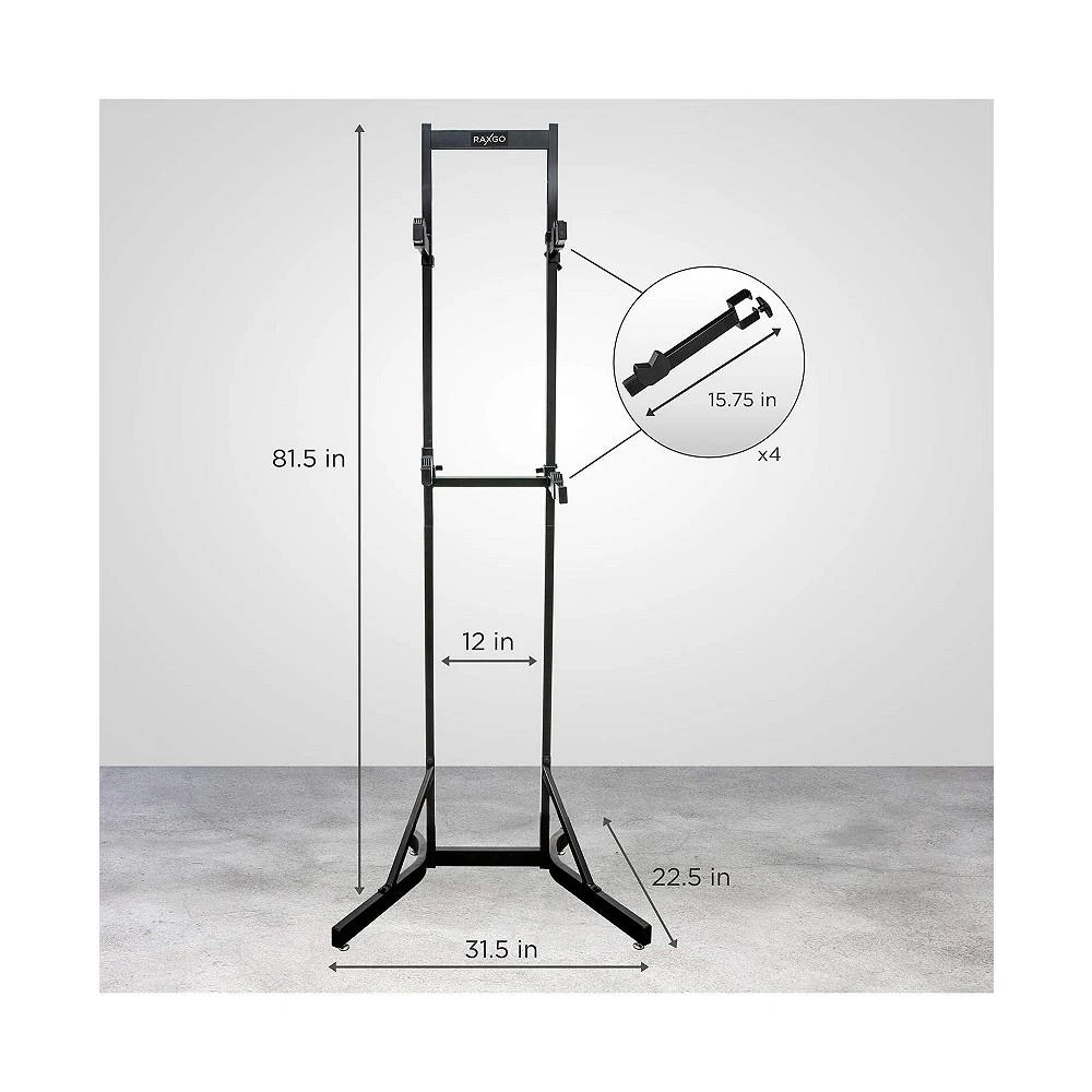 商品Raxgo|Freestanding Garage Bike Rack, 2 Bike Rack with Hooks,价格¥968,第2张图片详细描述