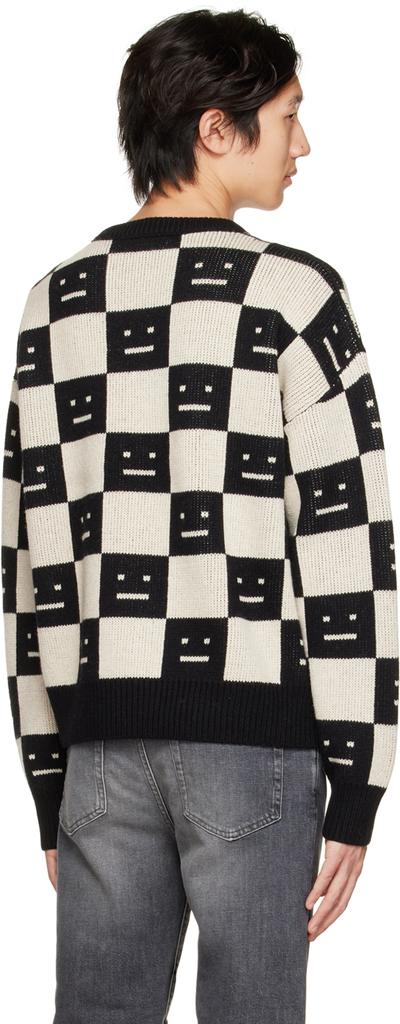 Black & Off-White Check Sweater商品第3张图片规格展示