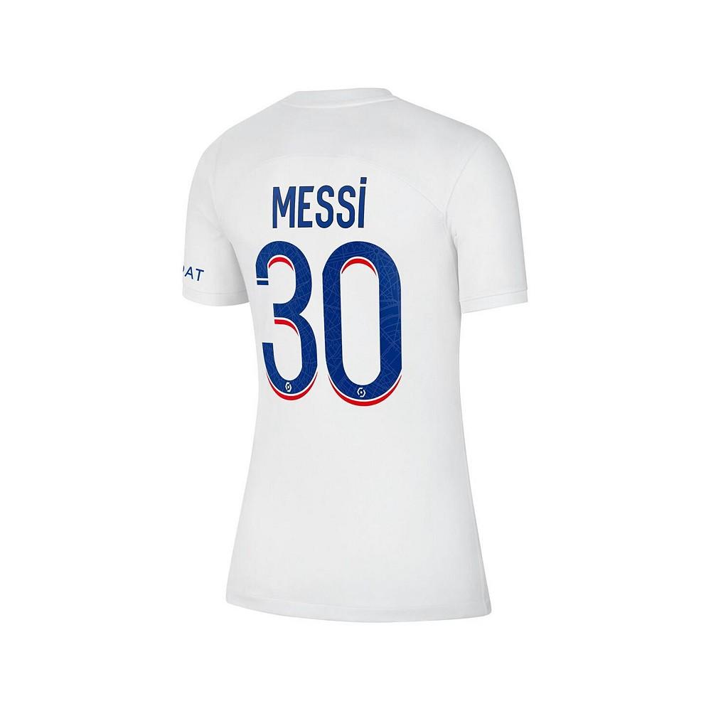 Women's Lionel Messi White Paris Saint-Germain 2022/23 Third Breathe Stadium Replica Player Jersey商品第4张图片规格展示