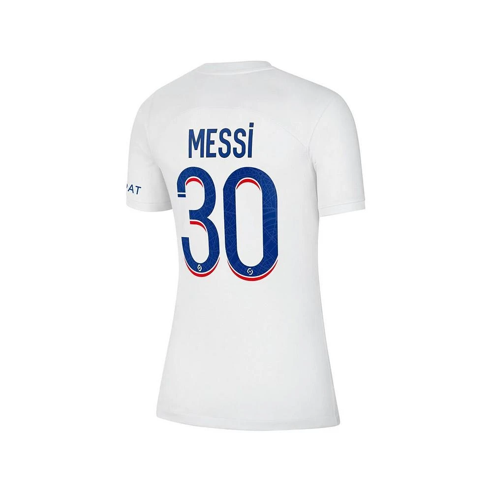 商品NIKE|Women's Lionel Messi White Paris Saint-Germain 2022/23 Third Breathe Stadium Replica Player Jersey,价格¥992,第3张图片详细描述