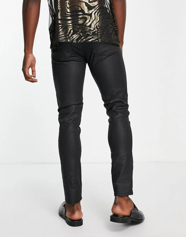 商品ASOS|ASOS DESIGN skinny jeans in black with coated denim,价格¥176,第3张图片详细描述