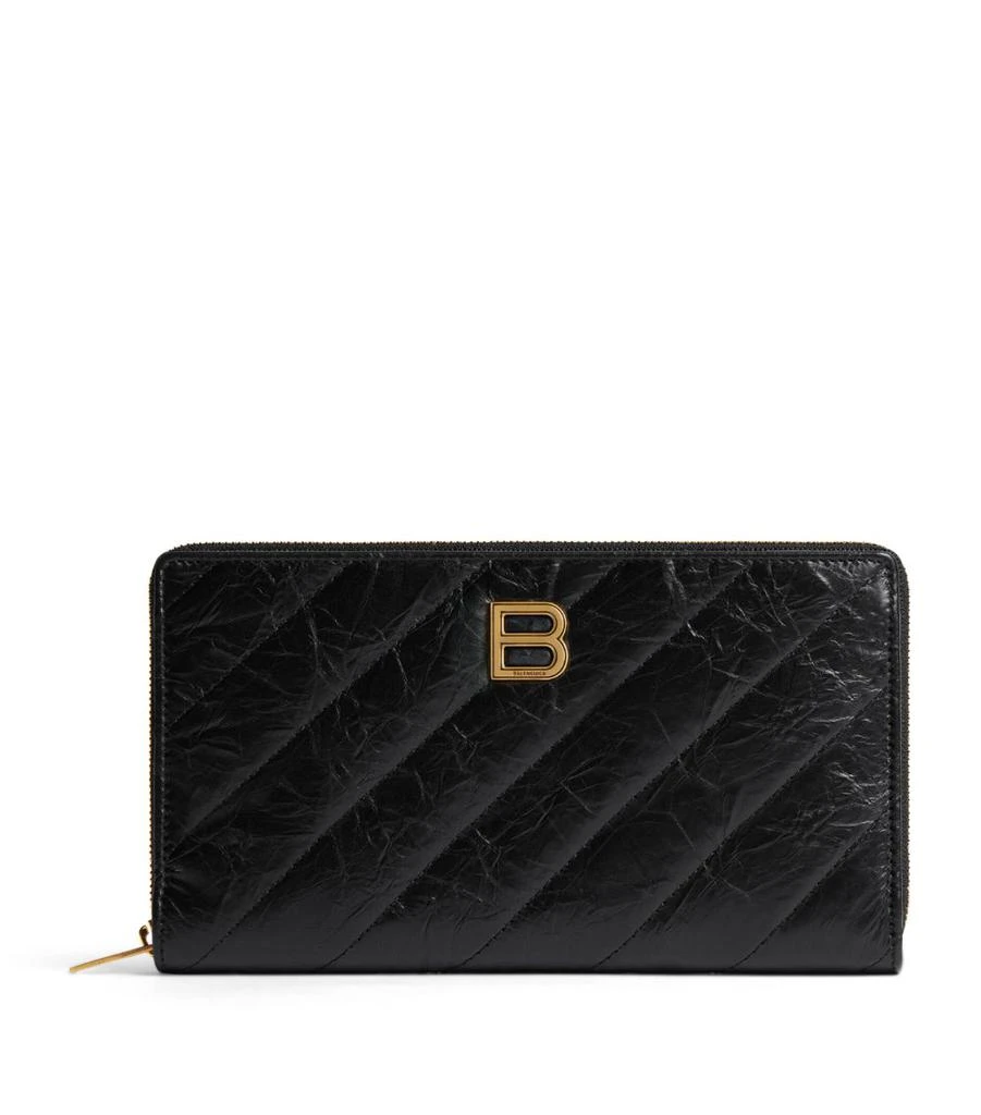 商品Balenciaga|Leather Crush Continental Wallet,价格¥5922,第1张图片