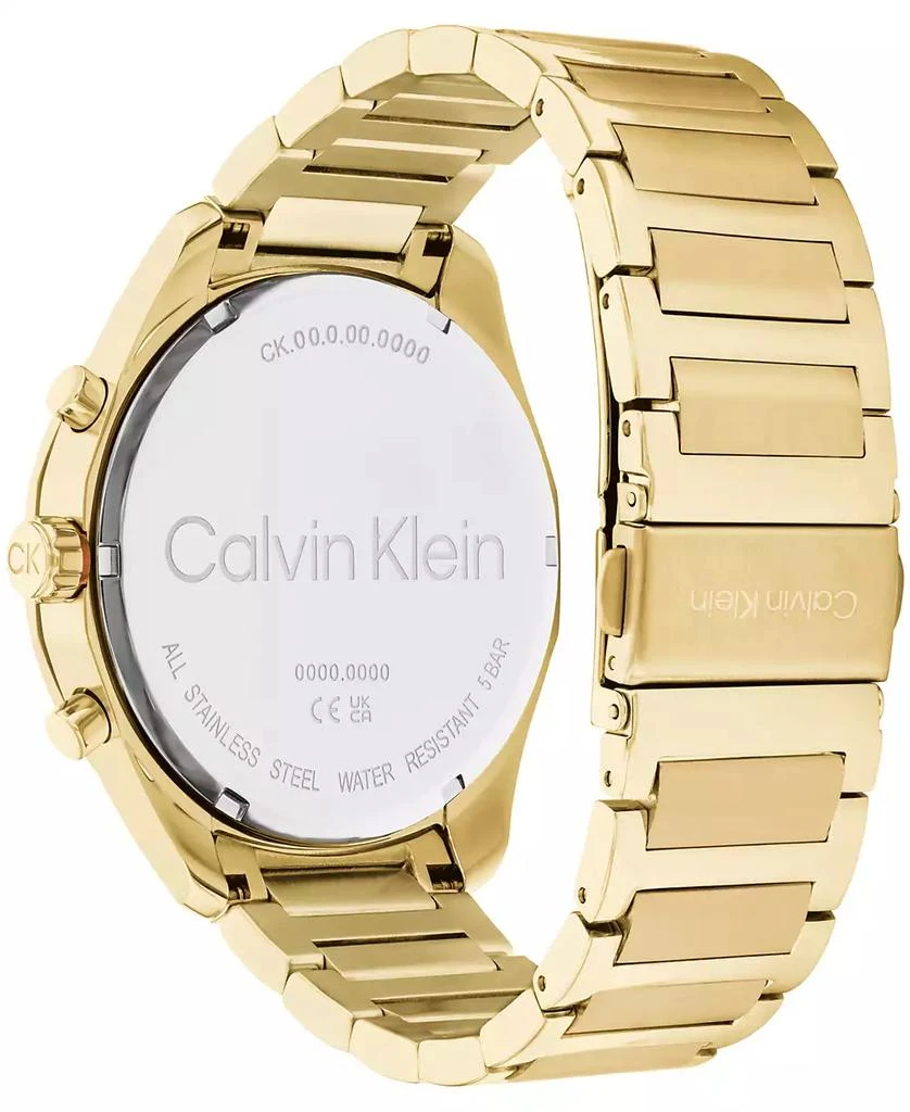 商品Calvin Klein|Men's Multifunction Gold-Tone Stainless Steel Bracelet Watch 45mm,价格¥1086,第3张图片详细描述