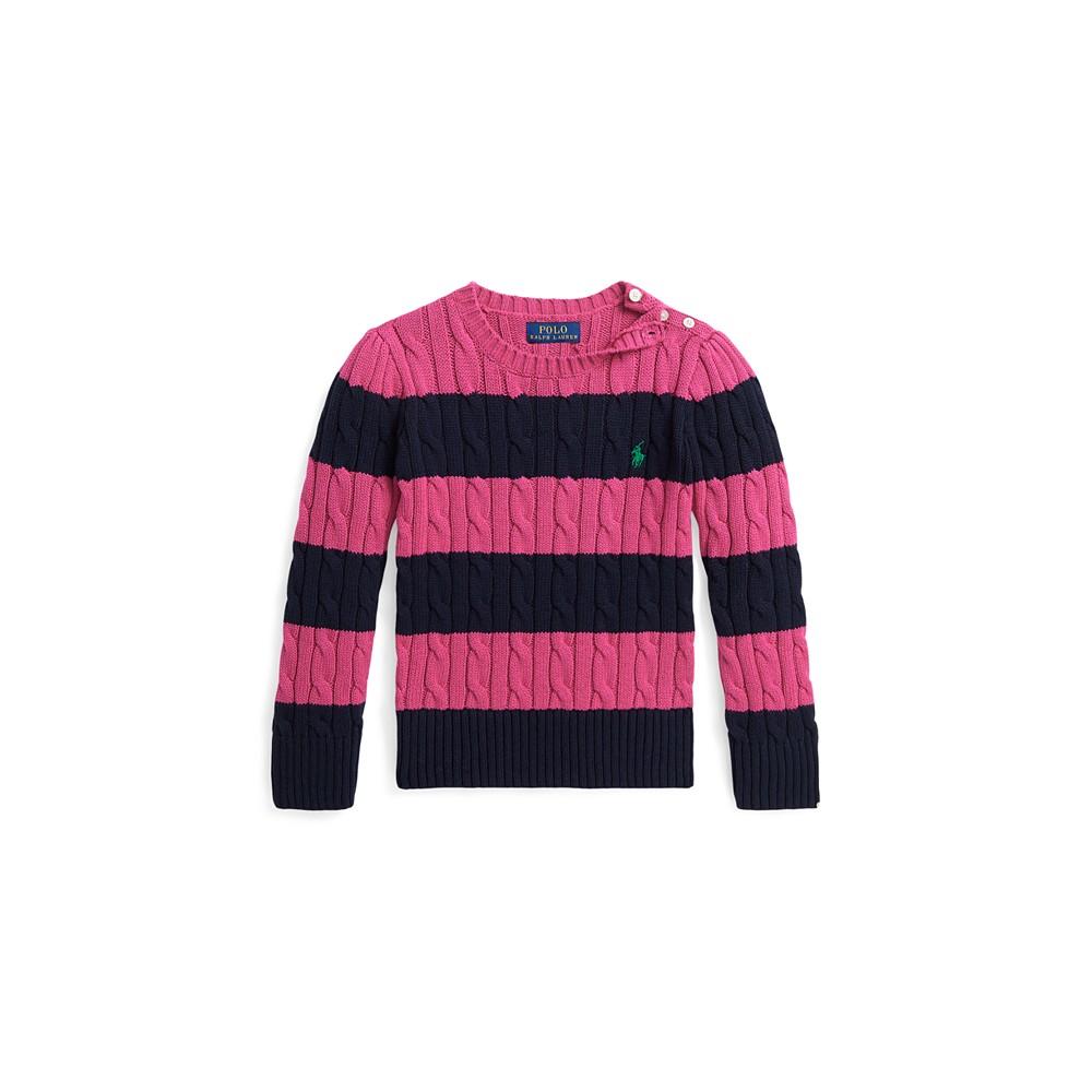 Polo Ralph Lauren | Big Girls Striped Cable-Knit Cotton Sweater 449.32元 商品图片