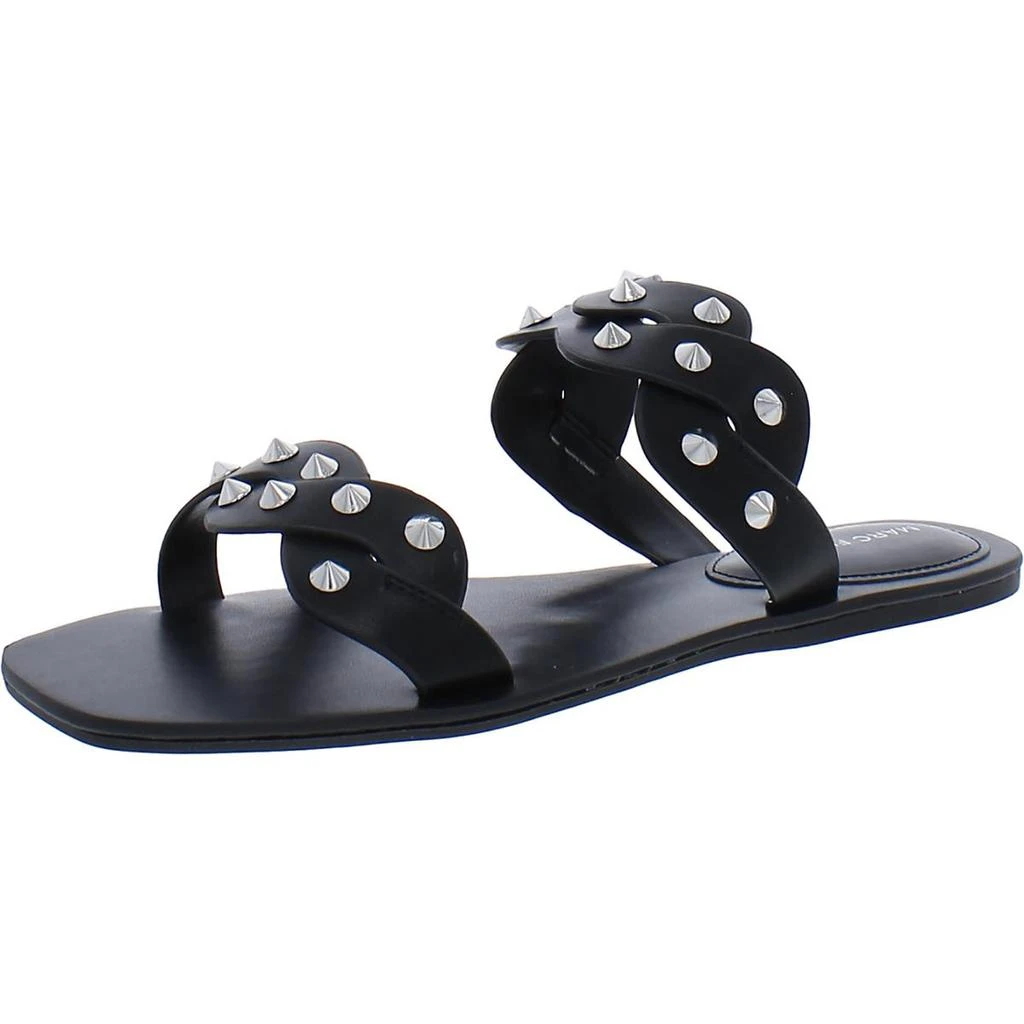 商品Marc Fisher|Marc Fisher Womens Bodil Faux Leather Metallic Slide Sandals,价格¥131,第2张图片详细描述