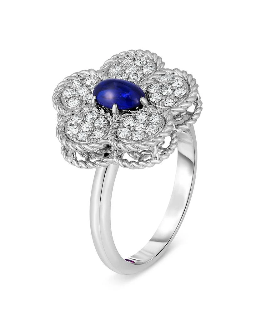 商品Roberto Coin|18K White Gold Daisy Blue Sapphire & Diamond Flower Ring - Exclusive,价格¥42730,第1张图片