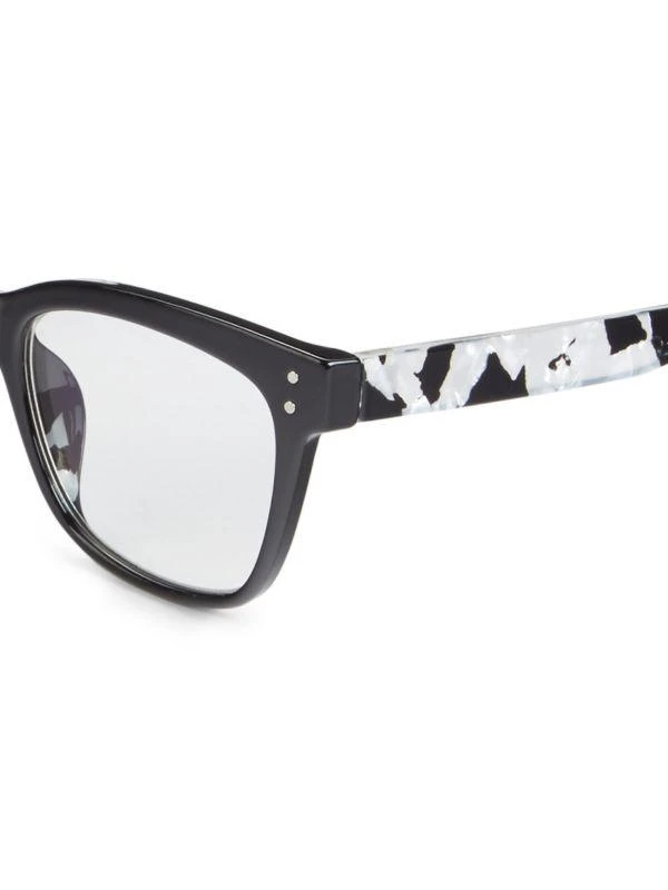 商品Oscar de la Renta|55MM Square Blue Light Blocking Reading Glasses,价格¥151,第3张图片详细描述