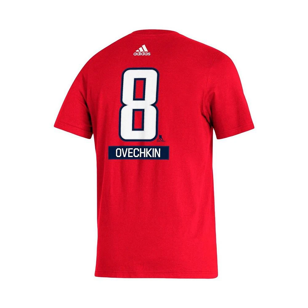 商品Adidas|Men's Alexander Ovechkin Red Washington Capitals Captain Patch Name and Number T-shirt,价格¥188,第3张图片详细描述