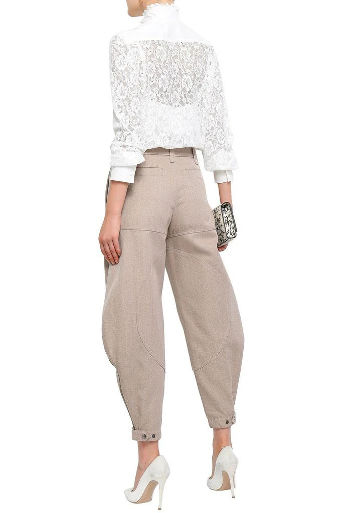 商品Chloé|Ruffle-trimmed cotton-blend corded lace and crepe de chine blouse,价格¥2603,第3张图片详细描述