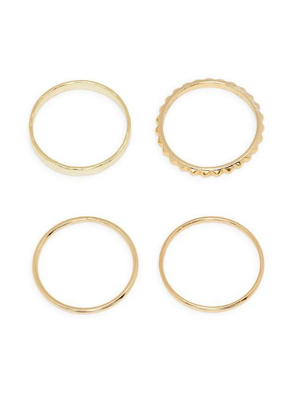 商品Shashi|Set of 4 14K Goldplated Sterling Silver Stackable Rings,价格¥199,第3张图片详细描述