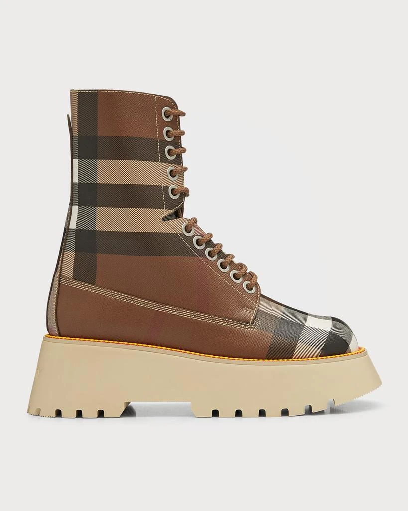 商品Burberry|Mason Check Platform Hiker Boots,价格¥3554,第1张图片