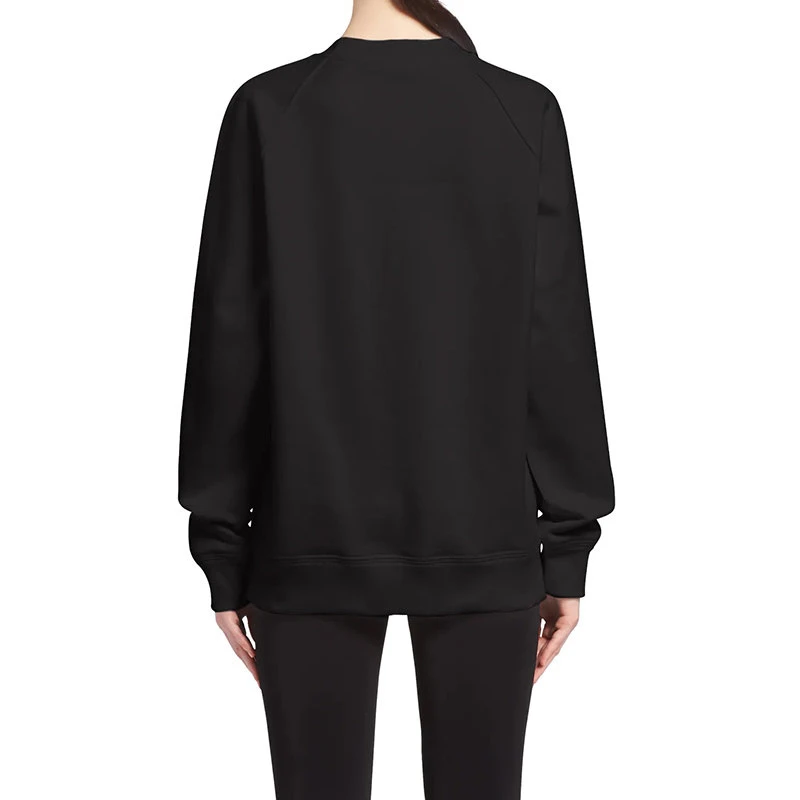 商品Prada|【预售3-7天】普拉达 女士经典黑色PRADA徽标印花平纹针织圆领运动衫134631_1ZT7_F0967_S_202,价格¥9182,第6张图片详细描述