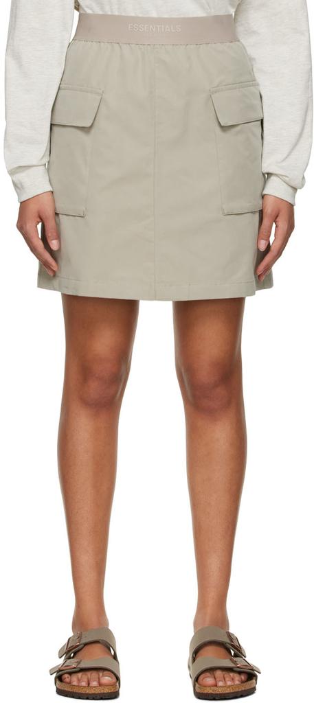 Green Cotton Mini Skirt商品第1张图片规格展示