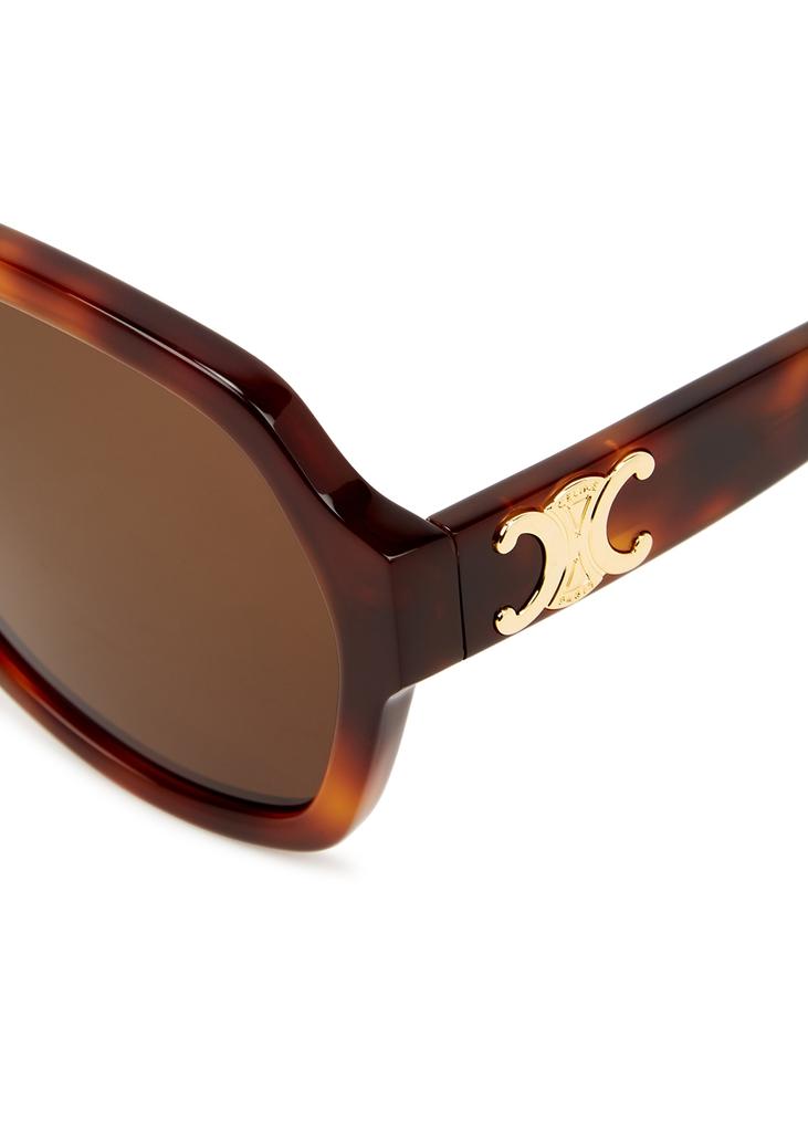 Tortoiseshell square-frame sunglasses商品第3张图片规格展示
