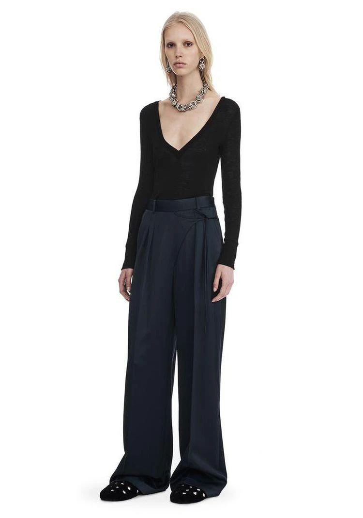 商品Alexander Wang|SHEER WOOLY RIB L/S DEEPV TOP,价格¥928,第1张图片