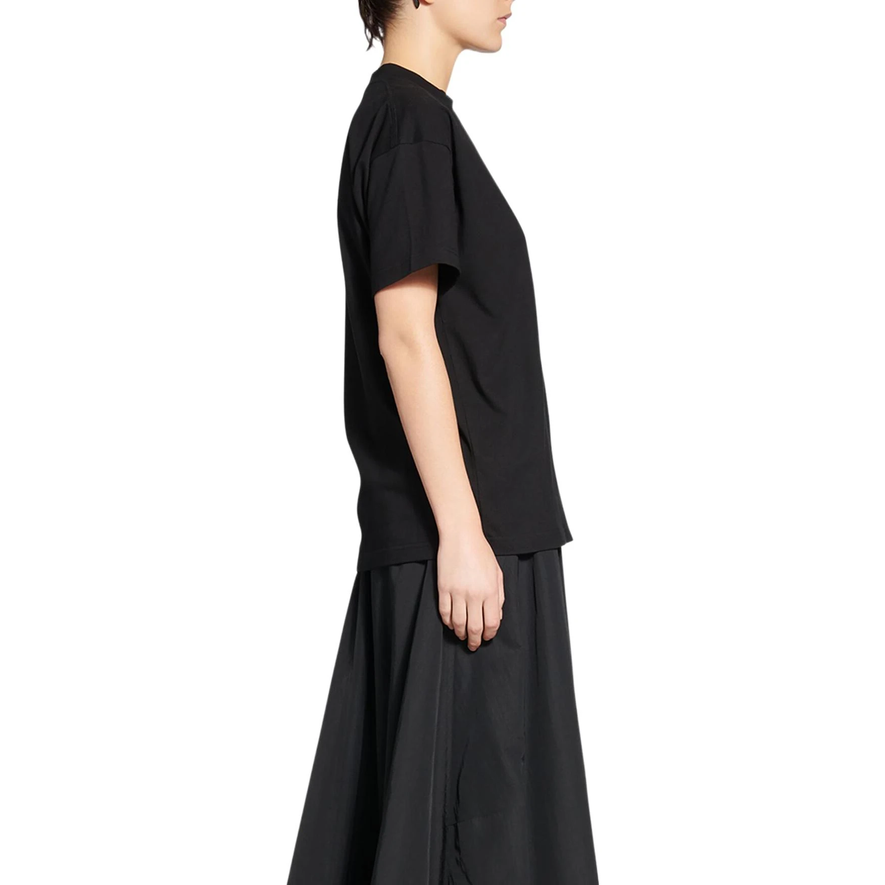 商品[国内直发] Balenciaga|FW22 水钻Logo字母宽松圆领短袖T恤 女款 黑色,价格¥4770,第5张图片详细描述