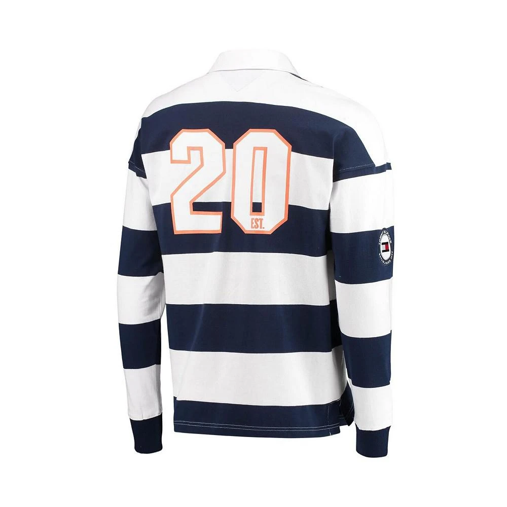 商品Tommy Hilfiger|Men's Navy, White Chicago Bears Varsity Stripe Rugby Long Sleeve Polo Shirt,价格¥803,第3张图片详细描述