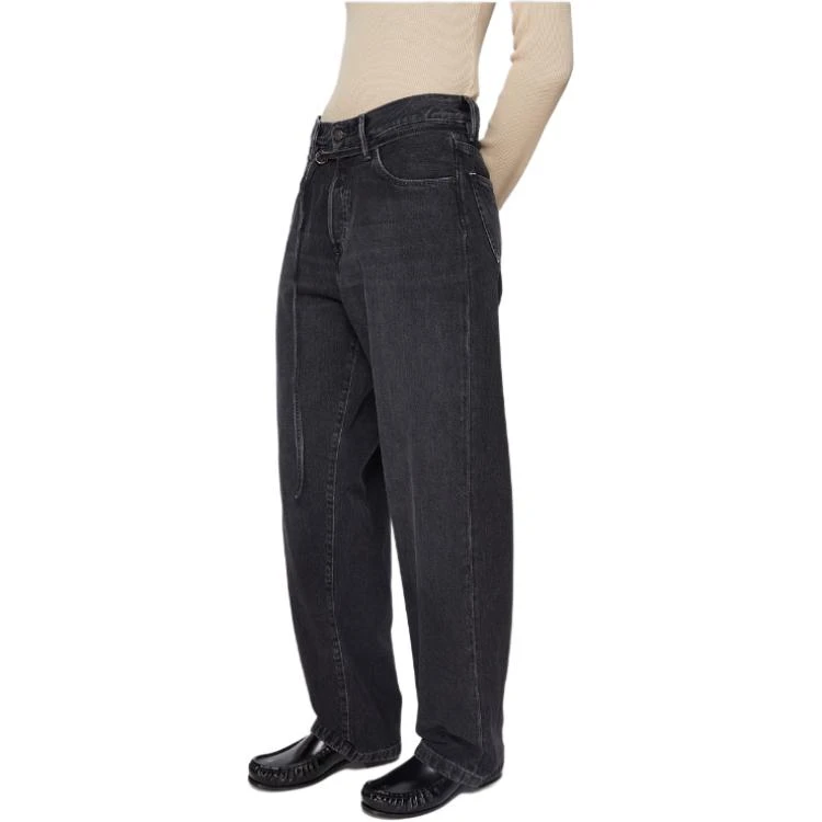 商品[国内直发] Acne Studios|SS24 丹宁系列 1991 棉质复古宽松版直筒纽扣牛仔裤 男女同款 黑色,价格¥3059,第6张图片详细描述