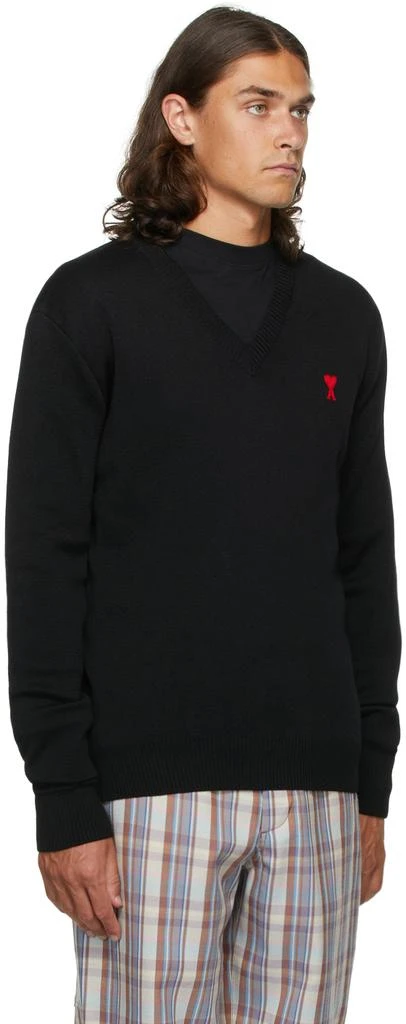 商品AMI|Black V-Neck Ami de Cœur Sweater,价格¥1917,第2张图片详细描述