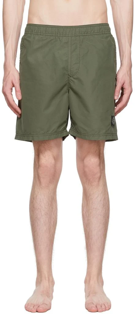 商品Stone Island|Green Nylon Swim Shorts,价格¥698,第1张图片