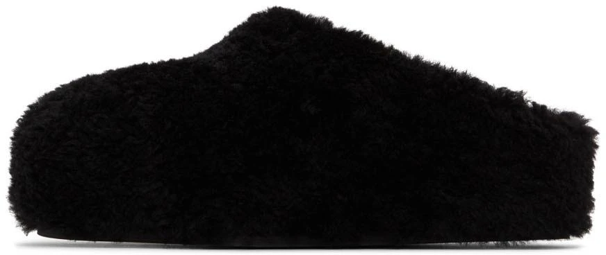 商品Amina Muaddi|Black Shearling Giuly Slippers,价格¥2436,第3张图片详细描述