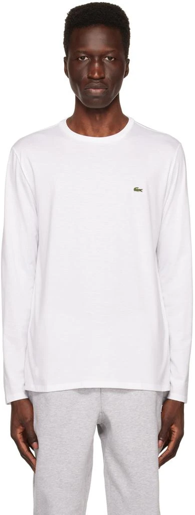 商品Lacoste|White Crewneck Long Sleeve T-Shirt,价格¥209,第1张图片