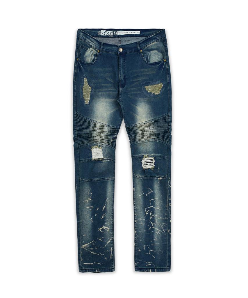 商品Reason Clothing|Mulberry Dark Wash Moto Jeans,价格¥148,第4张图片详细描述