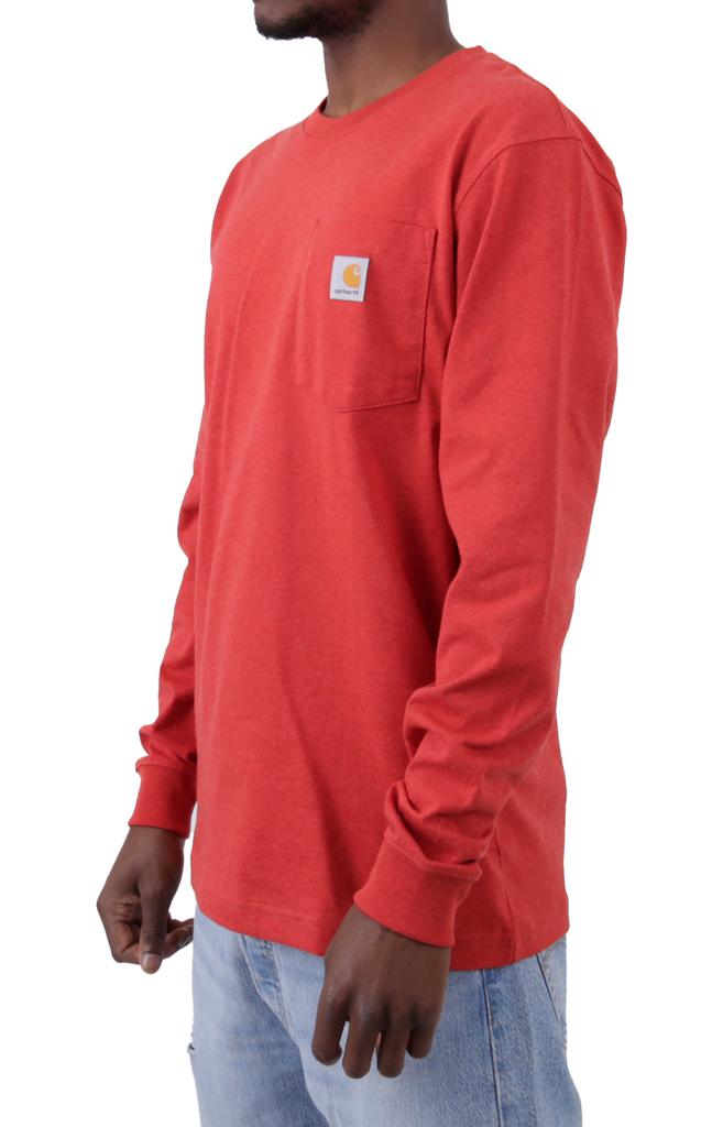 (K126) L/S Workwear Pocket Shirt - Chili Pepper Heather商品第2张图片规格展示