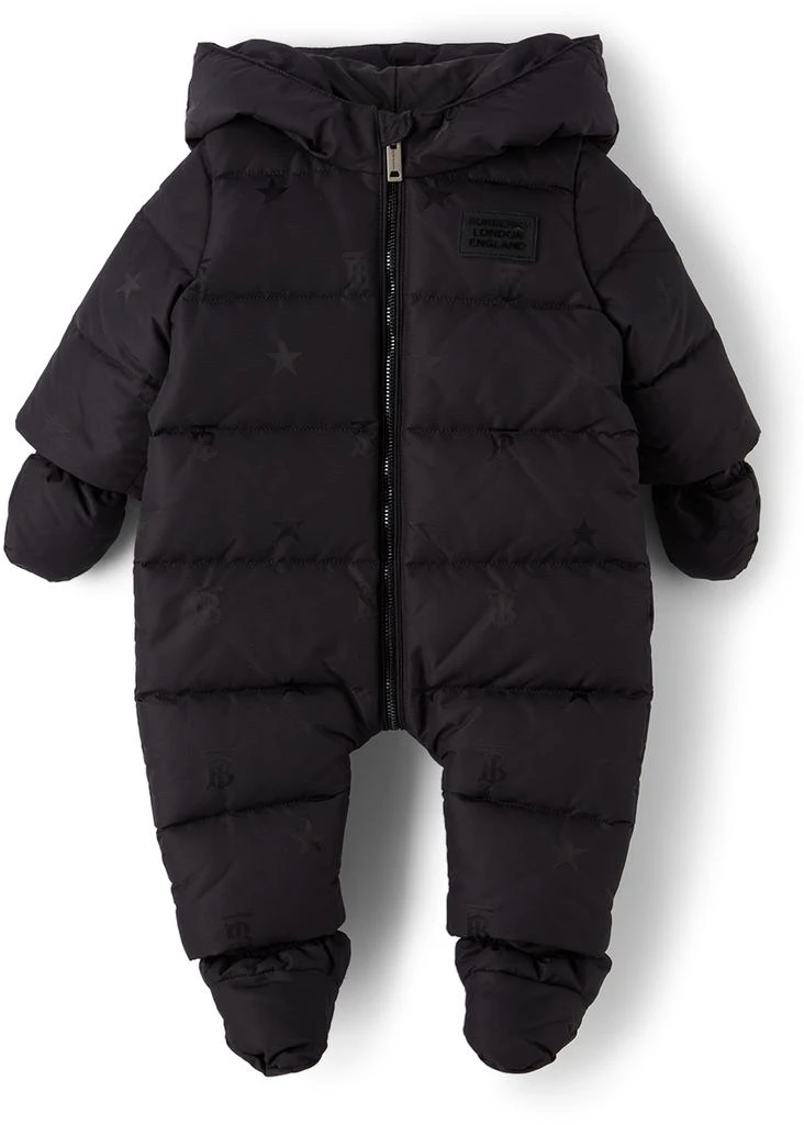 商品Burberry|Baby Black Down Star Monogram Puffer Snowsuit,价格¥2526,第1张图片