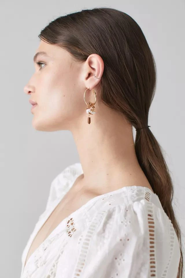 商品Urban Outfitters|Mazzy Stone Charm Hoop Earring,价格¥38,第2张图片详细描述