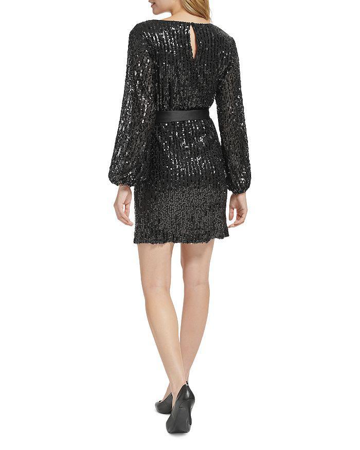 商品Karl Lagerfeld Paris|Belted Sequin Dress,价格¥682,第4张图片详细描述