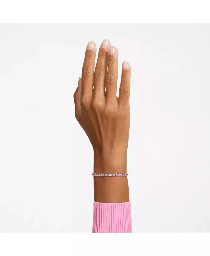 商品Swarovski|Crystal Matrix Tennis Bracelet Round Cut Pink Rhodium Plated,价格¥1376,第5张图片详细描述