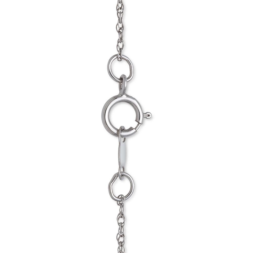 商品Belle de Mer|Cultured Freshwater Button Pearl (8mm) & Diamond Accent Flower 18" Pendant Necklace in Sterling Silver,价格¥284,第5张图片详细描述
