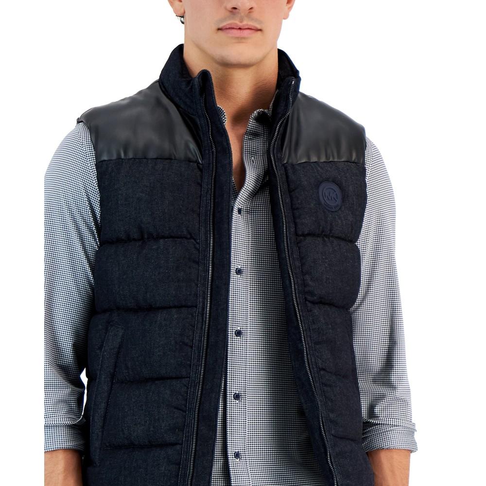 Men's Denim Puffer Vest商品第3张图片规格展示