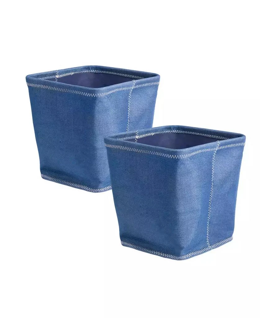 商品Design Imports|Polyester Bin Zig-Zag Stitch Variegated Trapezoid Set of 2,价格¥163,第1张图片