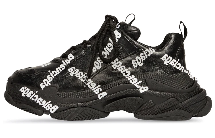商品[国内直发] Balenciaga|巴黎世家 Triple S 厚底系带 老爹鞋 男款 黑白色,价格¥7195,第1张图片